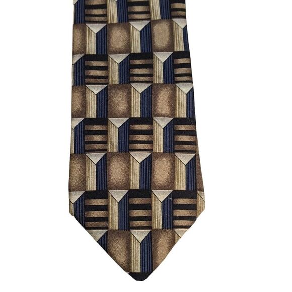 Other - George Machado 100% Silk Men's Neck Tie Geometric 57"  Made‎ In U.S.A.